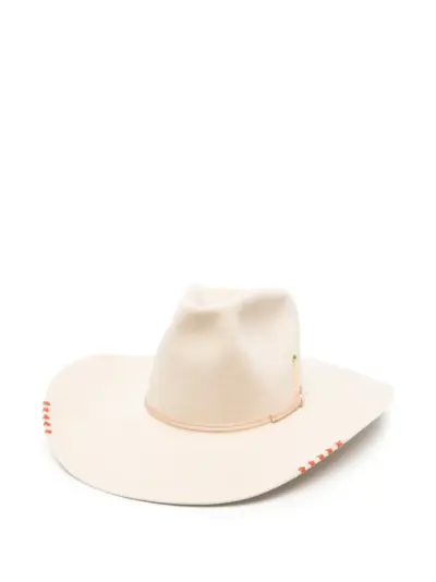 Nick Fouquet Malagar embroidered wide-brim hat - Neutrals