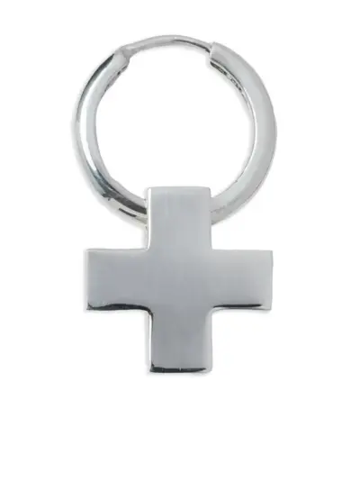 Parts of Four cross-charm hoop earring - Silver