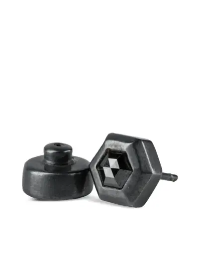 Parts of Four sterling silver black diamond earring