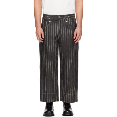 R13 Black Roxanne Linen & Wool Jeans