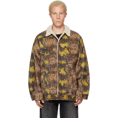 R13 Brown & Green Oversized Trucker Jacket