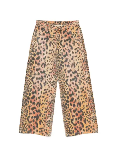 R13 leopard-print wide-leg trousers - Neutrals
