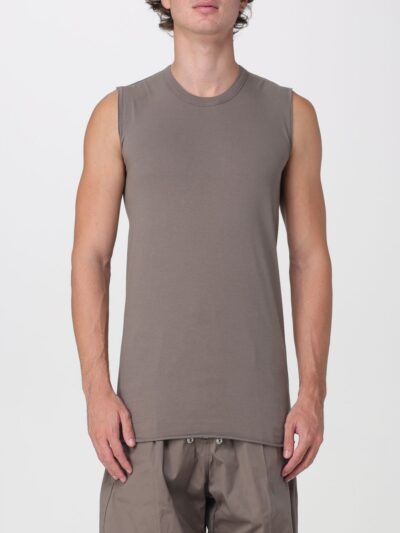 RICK OWENS Slim Fit Cotton Tank Top with Crew Neck