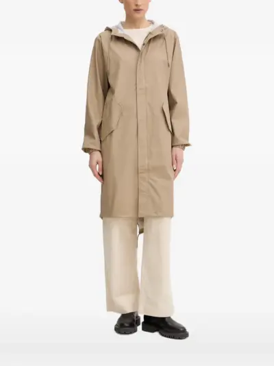 Rains Fishtail hooded coat - Neutrals