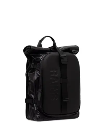Rains roll-top buckle-fastening backpack - Black