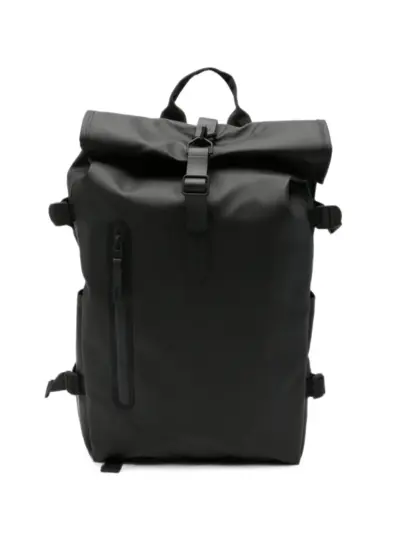 Rains roll-top buckle-fastening backpack - Black