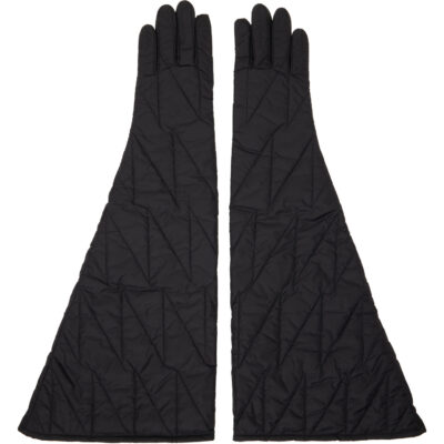 Rick Owens Black Tower Long Gloves