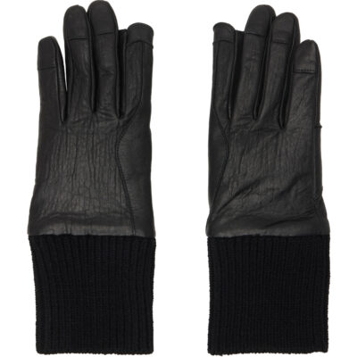 Rick Owens Black Tower Rib Cuff Gloves