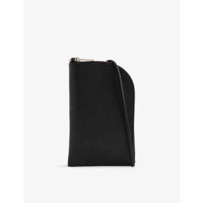 Rick Owens Mens Rick Owens Logo-Embossed Leather Neck Wallet
