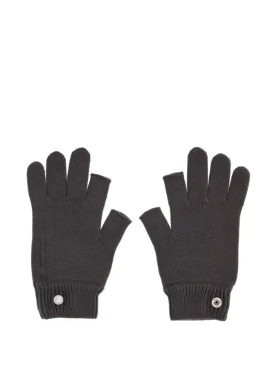 Rick Owens fingerless-detail ribbed-cuff gloves - Black