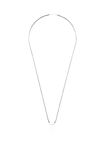 Rick Owens mini Trunk pendant snake-chain necklace - Silver