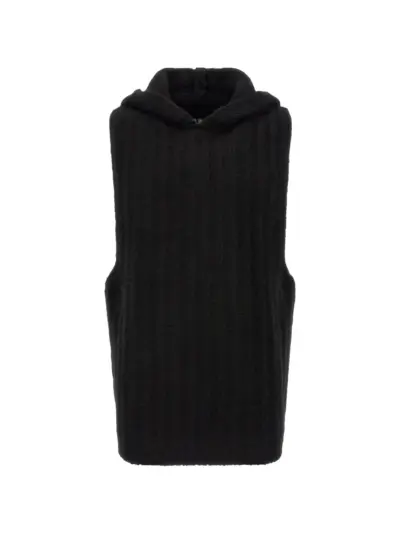 Rick Owens ribbed hooded tank top - Black