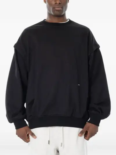 SONGZIO embroidered layered-effect sweatshirt - Black