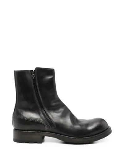 Shoto leather side-zip ankle boots - Black