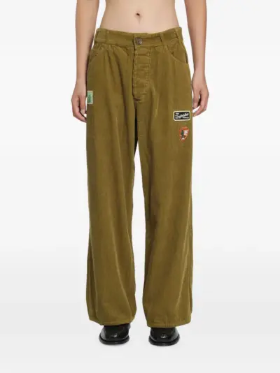 Song For The Mute Baggy patch-detail corduroy trousers - Yellow