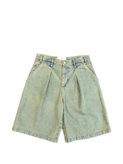 Song For The Mute Super Baggy pleated shorts - Blue