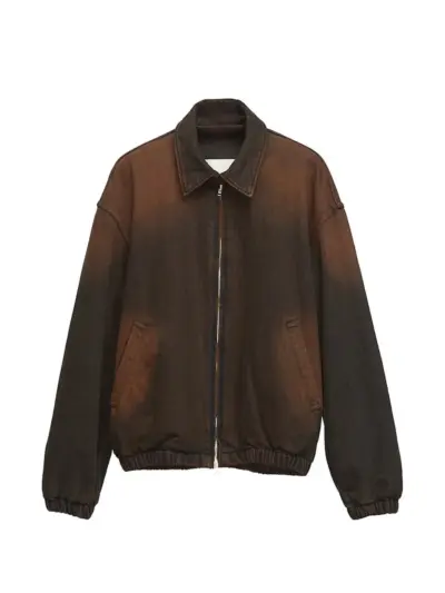 Song For The Mute acid-wash denim jacket - Brown