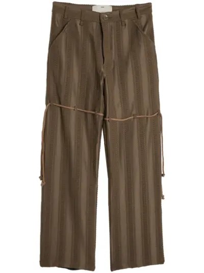 Song For The Mute chain-lace wide-leg trousers - Brown