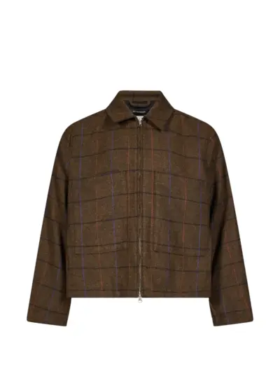 Song For The Mute checked zip-fastening jacket - Brown