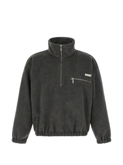 Song For The Mute half-zip logo-patch sweater - Grey