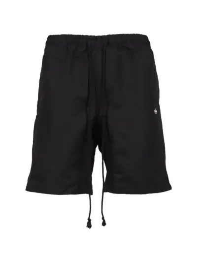 Song For The Mute logo-embroidered side-stripe shorts - Black