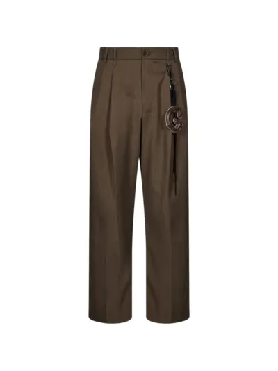 Song For The Mute pinstripe-pattern pleated trousers - Brown