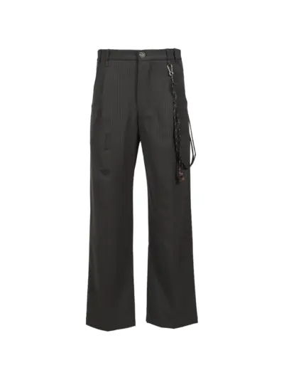 Song For The Mute pinstripe pleated trousers - Brown