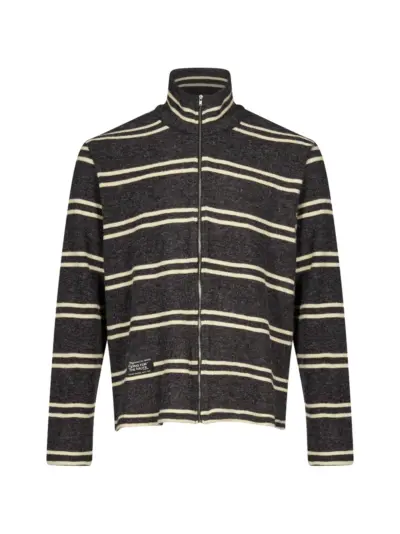Song For The Mute striped zip-up cardigan - Grey