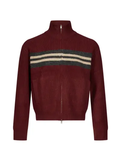 Song For The Mute striped zip-up cardigan - Red