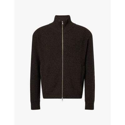 Song for the Mute Mens Song For The Mute Funnel-Neck Zip-Up Wool-Blend Cardigan