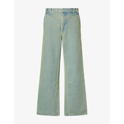 Song for the Mute Mens Song For The Mute Wide-Leg Washed Denim Jeans