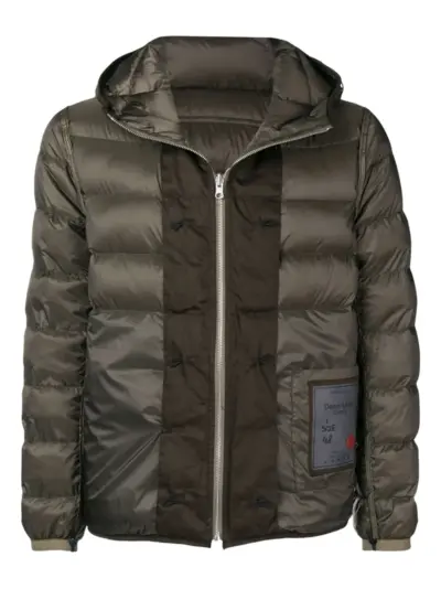 Ten C hooded padded jacket - Green