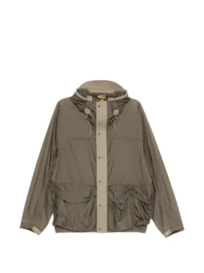 Ten C hooded panelled jacket - Green