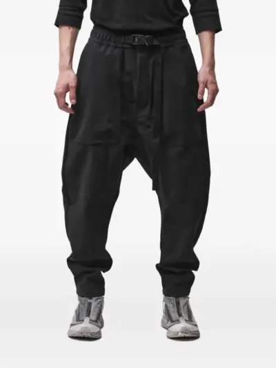 Thom Krom belted drop-crotch trousers - Black