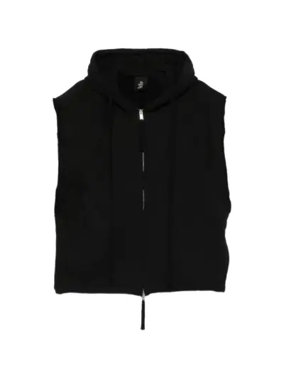 Thom Krom raw-edge zip-up hoodie - Black