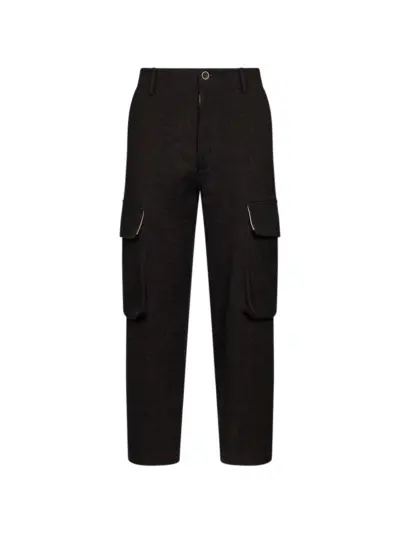 Uma Wang belt-loop buttoned cargo pants - Brown
