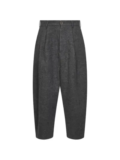 Uma Wang belt-loop pleated trousers - Grey
