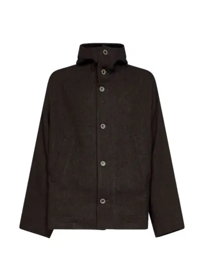 Uma Wang buttoned hooded jacket - Black