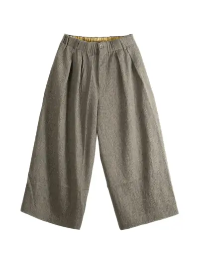 Uma Wang chevron-pattern pleated trousers - Grey