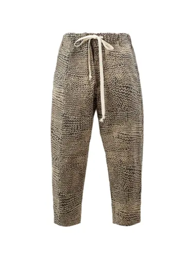 Uma Wang drawstring cropped trousers - Neutrals
