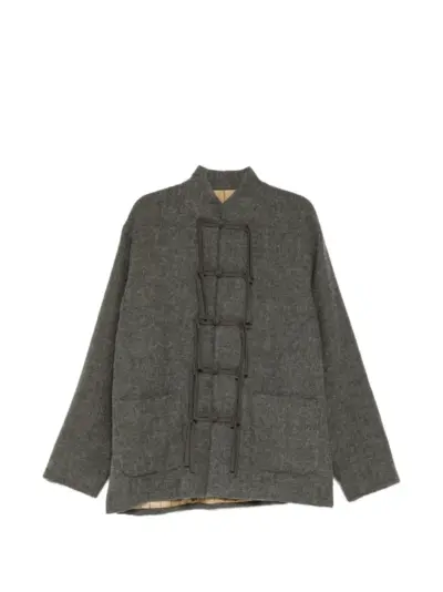 Uma Wang frog-fastening virgin wool jacket - Grey