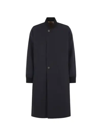 Uma Wang oversized bomber-collar coat - Blue