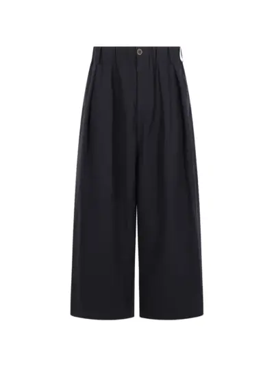 Uma Wang pleated cropped trousers - Black