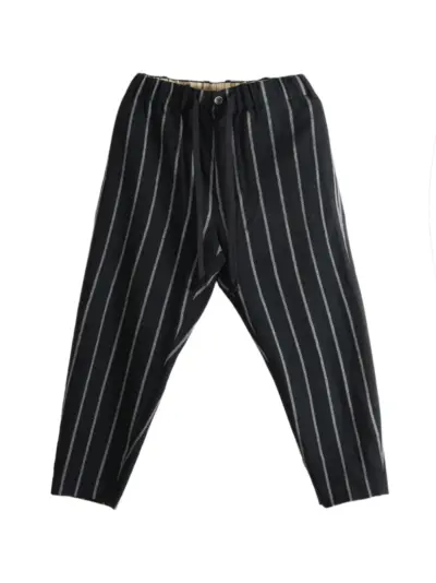 Uma Wang vertical-stripe drawstring trousers - Black