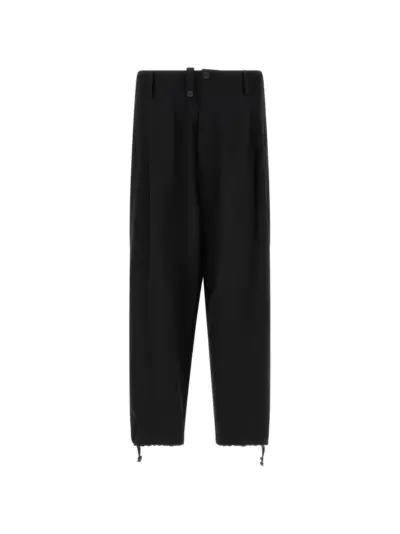Yohji Yamamoto New Standard Wallet asymmetric-closure trousers - Black