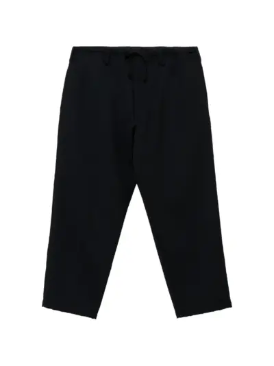 Yohji Yamamoto Re Army Gaberdine Standart drawstring-waist trousers - Black