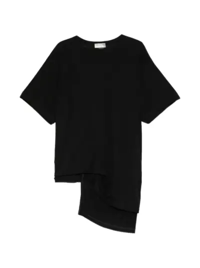 Yohji Yamamoto asymmetric draped T-shirt - Black