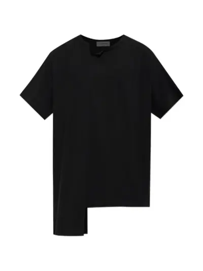 Yohji Yamamoto asymmetrical-cut T-shirt - Black