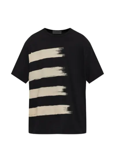 Yohji Yamamoto brushstroke-print T-shirt - Black