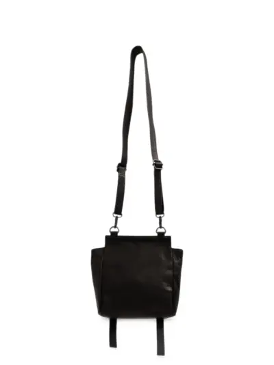 Yohji Yamamoto buckle-detail leather shoulder bag - Black